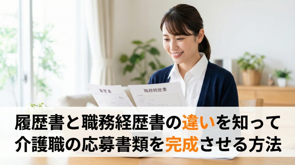 履歴書と職務経歴書の違いを知って介護職の応募書類を完成させる方法