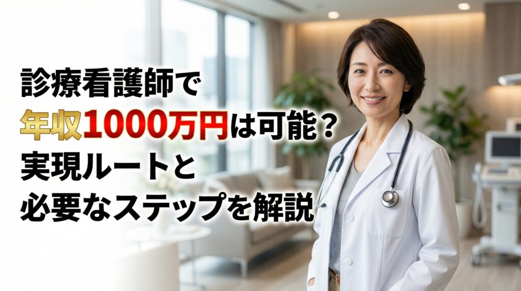 診療看護師で年収1000万円は可能？実現ルートと必要なステップを解説