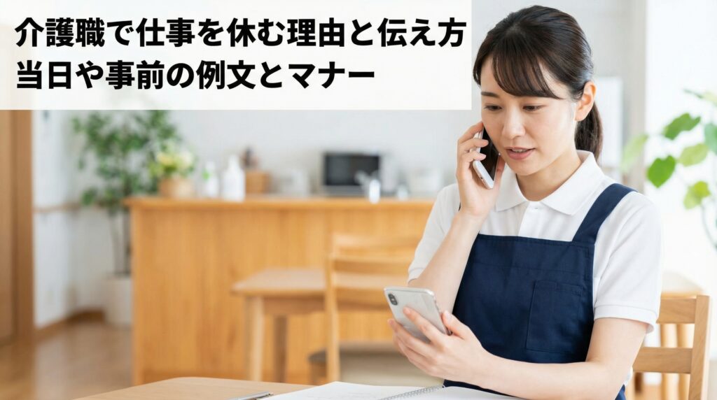 介護職で仕事を休む理由と伝え方|当日や事前の例文とマナー