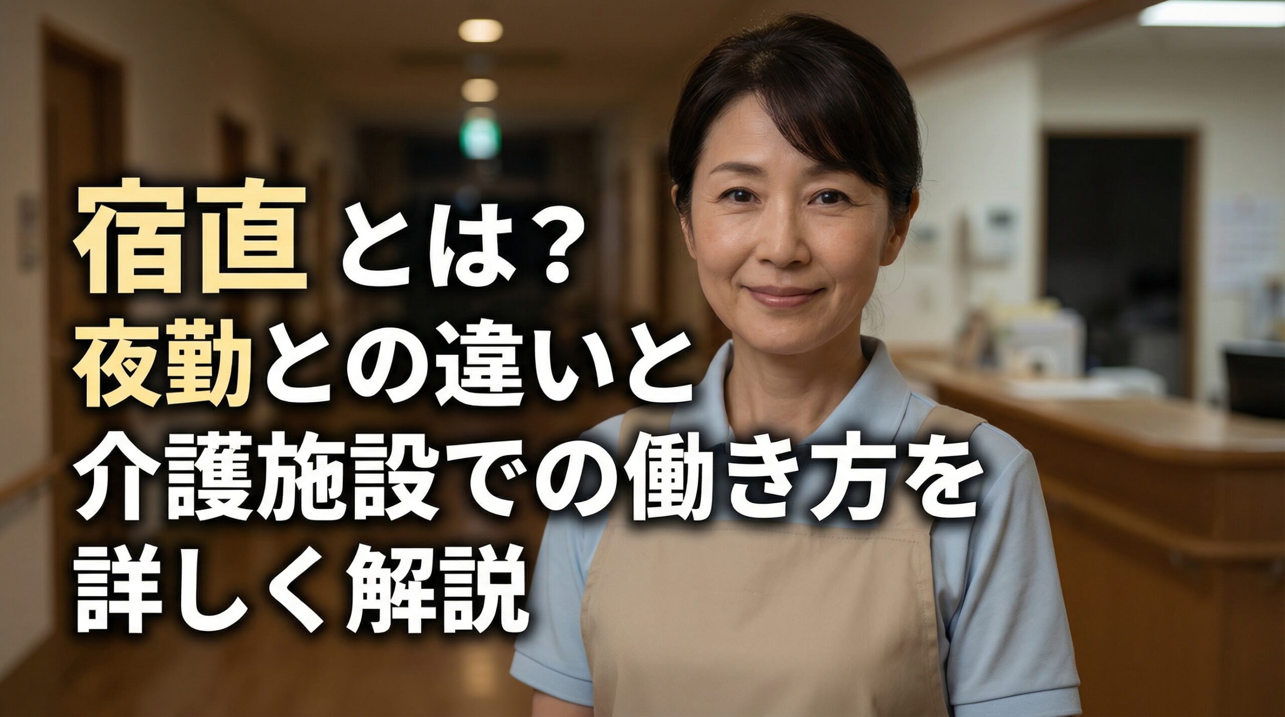 宿直とは？夜勤との違いと介護施設での働き方を詳しく解説