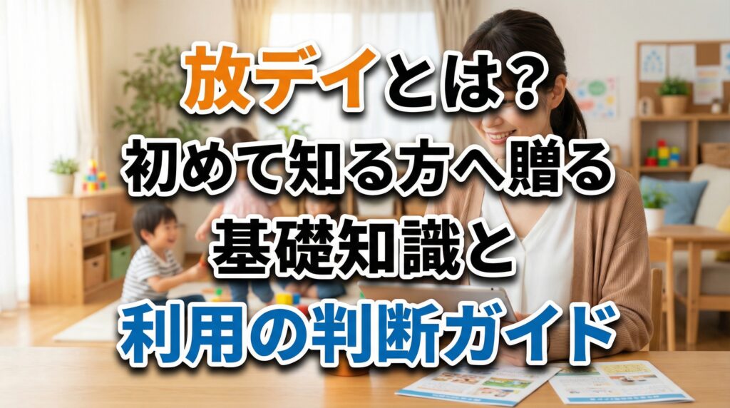 放デイとは?初めて知る方へ贈る基礎知識と利用の判断ガイド