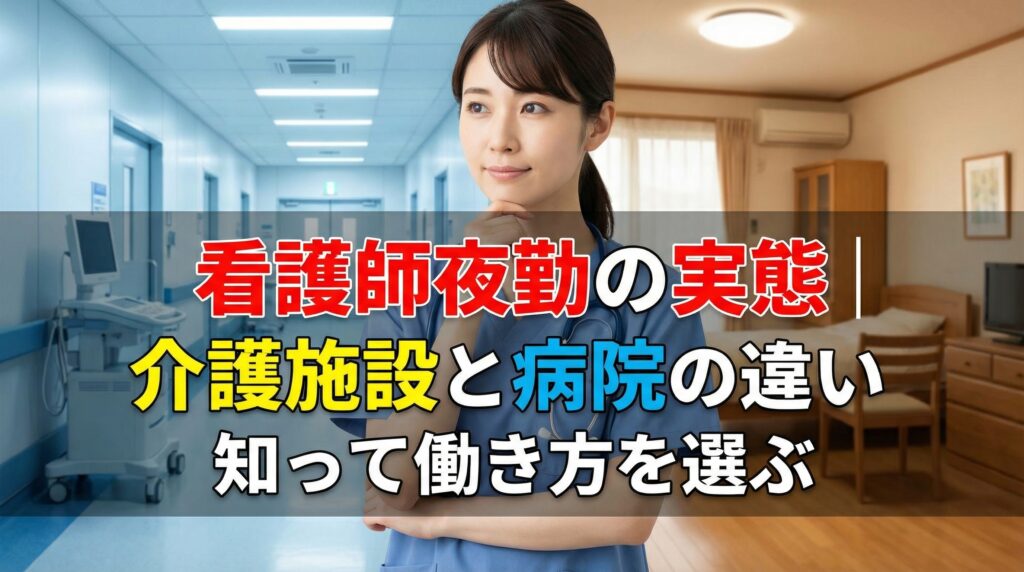 看護師夜勤の実態|介護施設と病院の違いを知って働き方を選ぶ