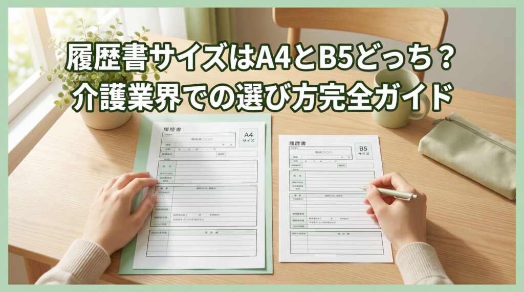 履歴書サイズはA4とB5どっち？介護業界での選び方完全ガイド