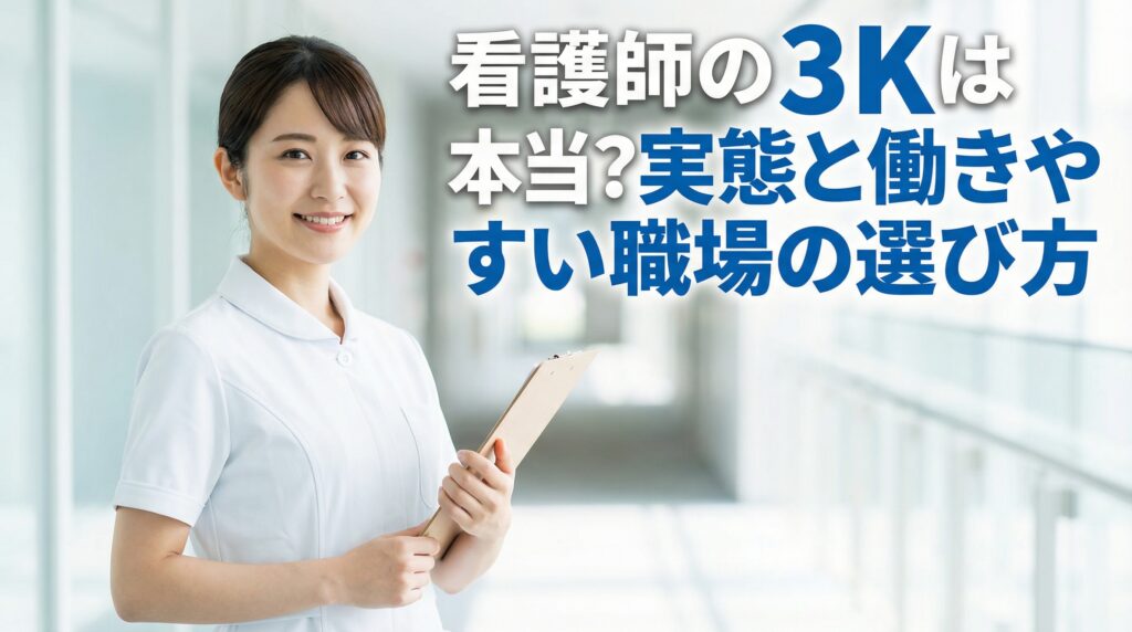 看護師の3Kは本当?実態と働きやすい職場の選び方