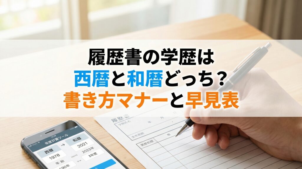 履歴書の学歴は西暦と和暦どっち？書き方マナーと早見表