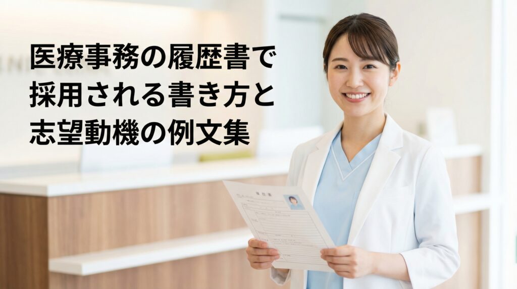 医療事務の履歴書で採用される書き方と志望動機の例文集