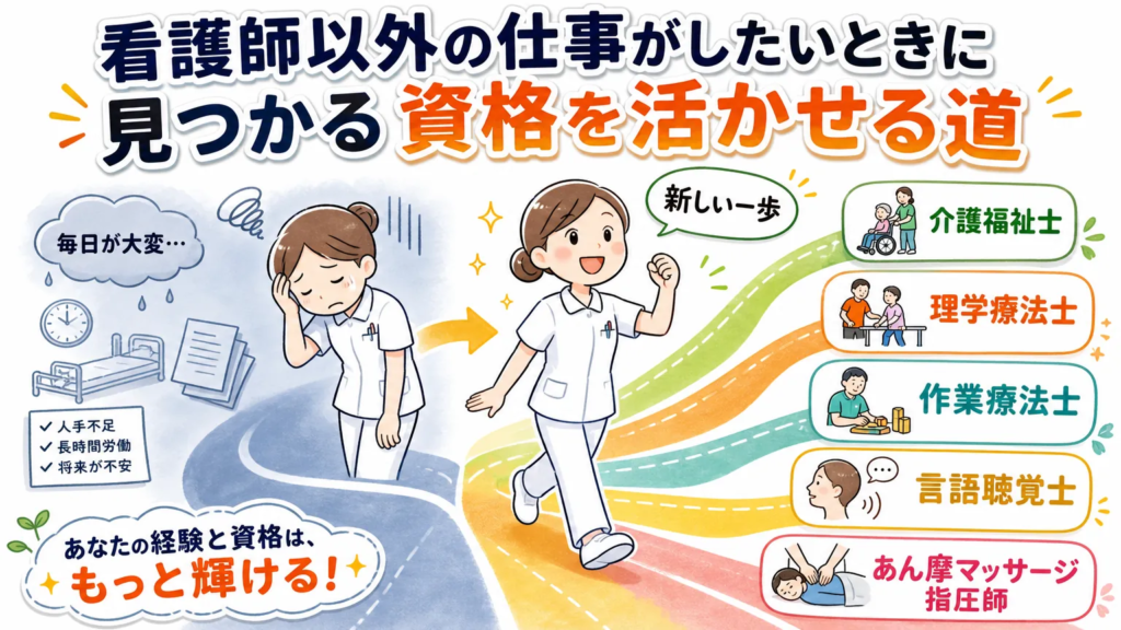 看護師以外の仕事がしたいときに見つかる資格を活かせる道