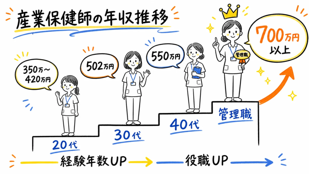 経験年数や年代で変わる産業保健師の年収
