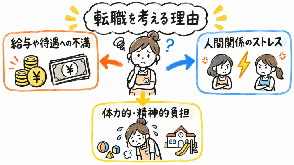 保育士が転職を考える主な理由